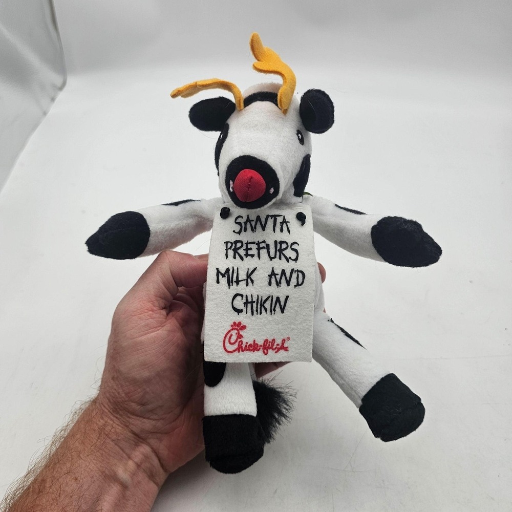2008 Chick-fil-A Cow Plush Rudolph Reindeer Santa Prefurs Milk Chickn Christmas